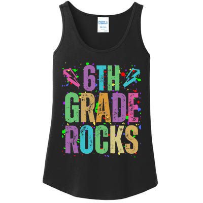 School Rocks Back To School Rockin 6th Grade Rocks Ladies Essential Tank