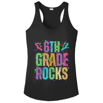 School Rocks Back To School Rockin 6th Grade Rocks Ladies PosiCharge Competitor Racerback Tank