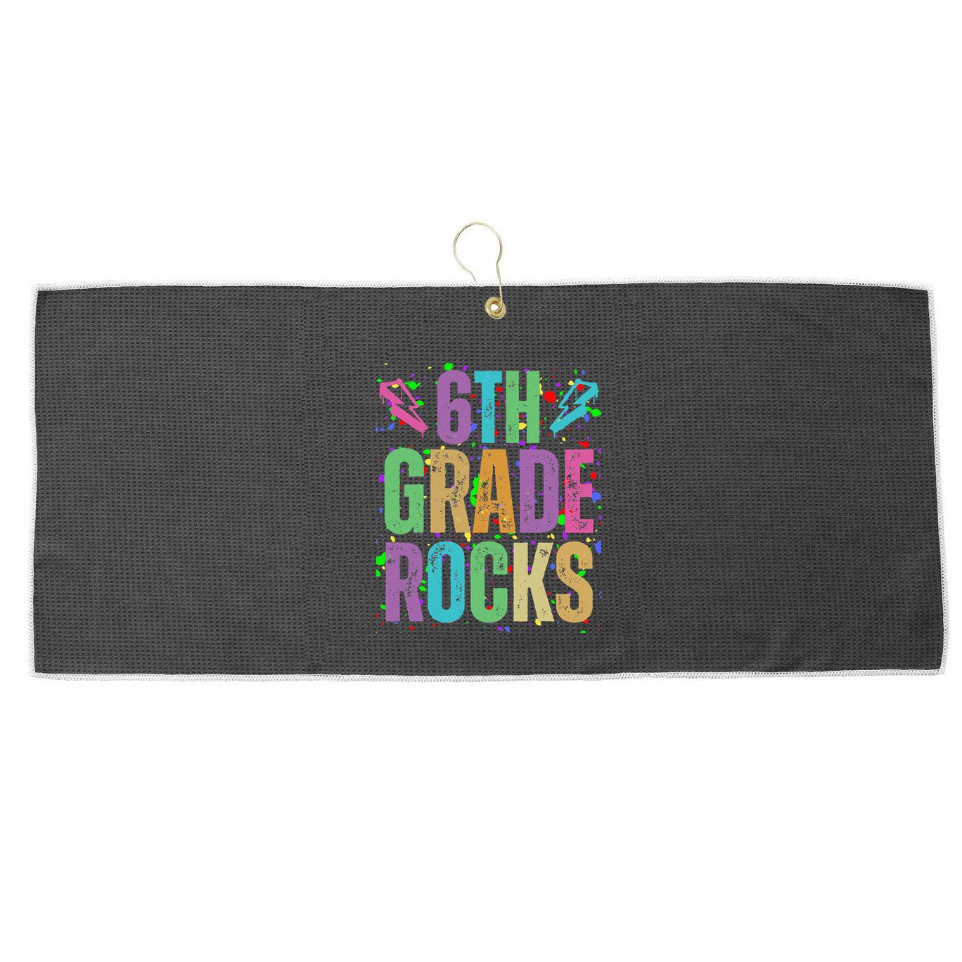 School Rocks Back To School Rockin 6th Grade Rocks Large Microfiber Waffle Golf Towel
