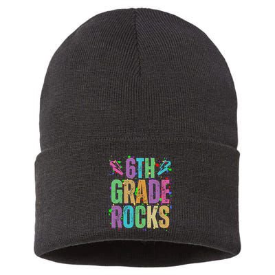 School Rocks Back To School Rockin 6th Grade Rocks Sustainable Knit Beanie