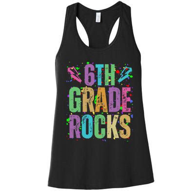 School Rocks Back To School Rockin 6th Grade Rocks Women's Racerback Tank