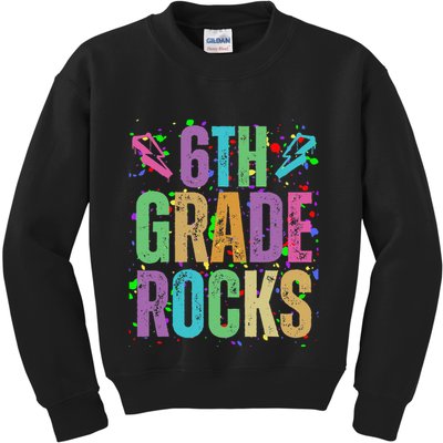 School Rocks Back To School Rockin 6th Grade Rocks Kids Sweatshirt
