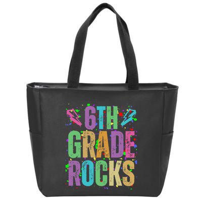 School Rocks Back To School Rockin 6th Grade Rocks Zip Tote Bag