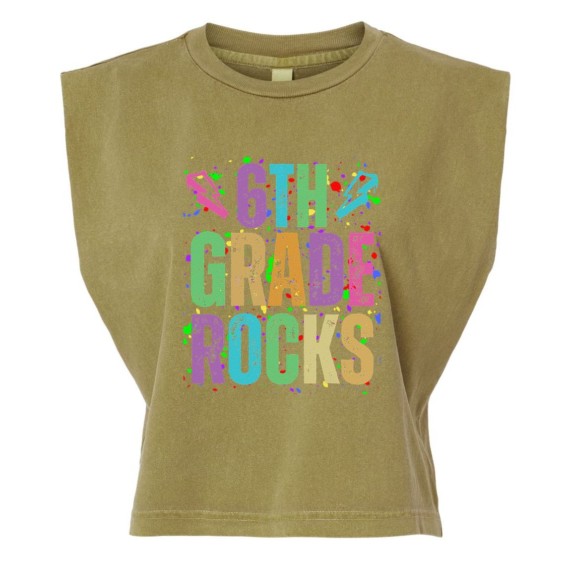 School Rocks Back To School Rockin 6th Grade Rocks Garment-Dyed Women's Muscle Tee