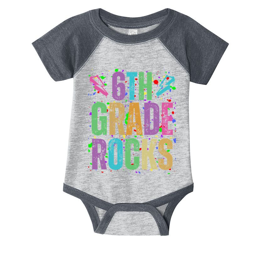 School Rocks Back To School Rockin 6th Grade Rocks Infant Baby Jersey Bodysuit