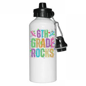 School Rocks Back To School Rockin 6th Grade Rocks Aluminum Water Bottle