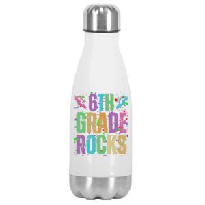 School Rocks Back To School Rockin 6th Grade Rocks Stainless Steel Insulated Water Bottle