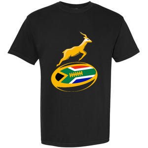 Springbok Rugby Ball & South African Flag Garment-Dyed Heavyweight T-Shirt