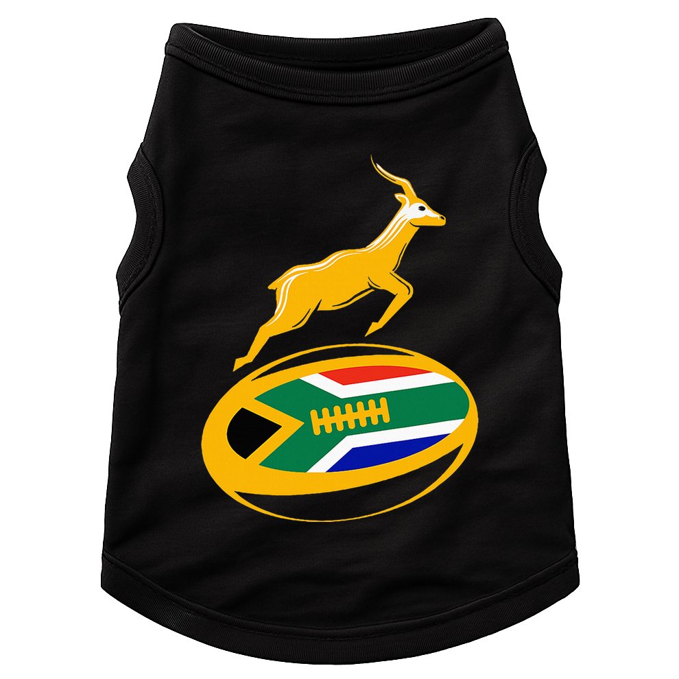 Springbok Rugby Ball & South African Flag Doggie Tank