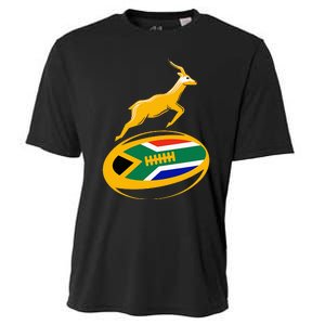 Springbok Rugby Ball & South African Flag Cooling Performance Crew T-Shirt