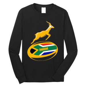 Springbok Rugby Ball & South African Flag Long Sleeve Shirt