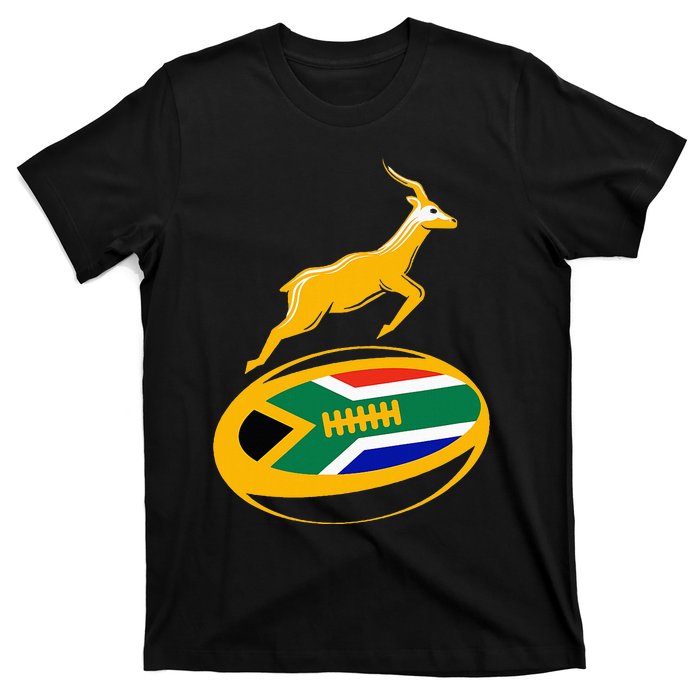 Springbok Rugby Ball & South African Flag T-Shirt