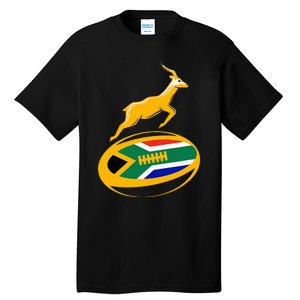 Springbok Rugby Ball & South African Flag Tall T-Shirt