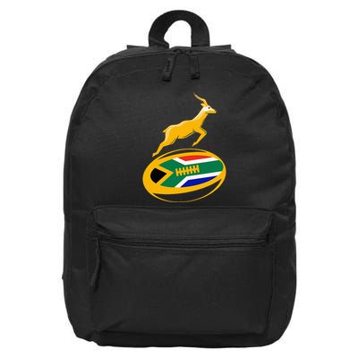 Springbok Rugby Ball & South African Flag 16 in Basic Backpack