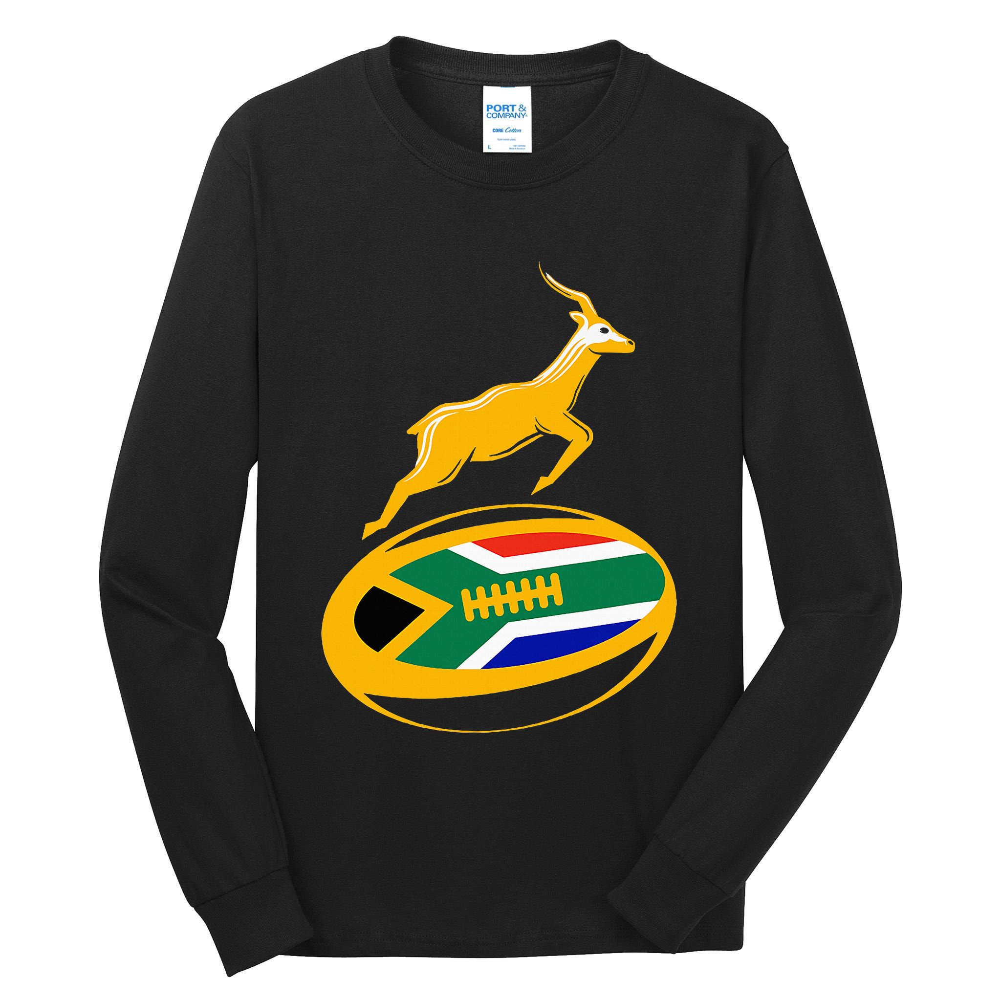Springbok Rugby Ball & South African Flag Tall Long Sleeve T-Shirt