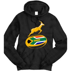 Springbok Rugby Ball & South African Flag Tie Dye Hoodie