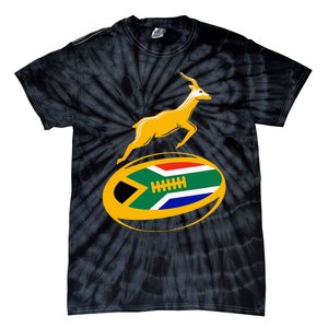 Springbok Rugby Ball & South African Flag Tie-Dye T-Shirt