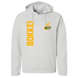 Springbok Rugby. Bokke South African Flag. With Back Print Performance Fleece Hoodie