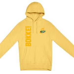 Springbok Rugby. Bokke South African Flag. With Back Print Premium Pullover Hoodie