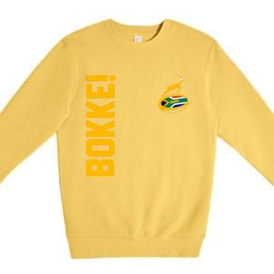 Springbok Rugby. Bokke South African Flag. With Back Print Premium Crewneck Sweatshirt