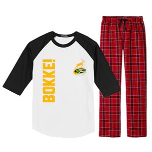 Springbok Rugby. Bokke South African Flag. With Back Print Raglan Sleeve Pajama Set