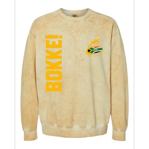 Springbok Rugby. Bokke South African Flag. With Back Print Colorblast Crewneck Sweatshirt