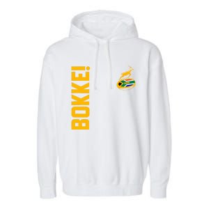 Springbok Rugby. Bokke South African Flag. With Back Print Garment-Dyed Fleece Hoodie