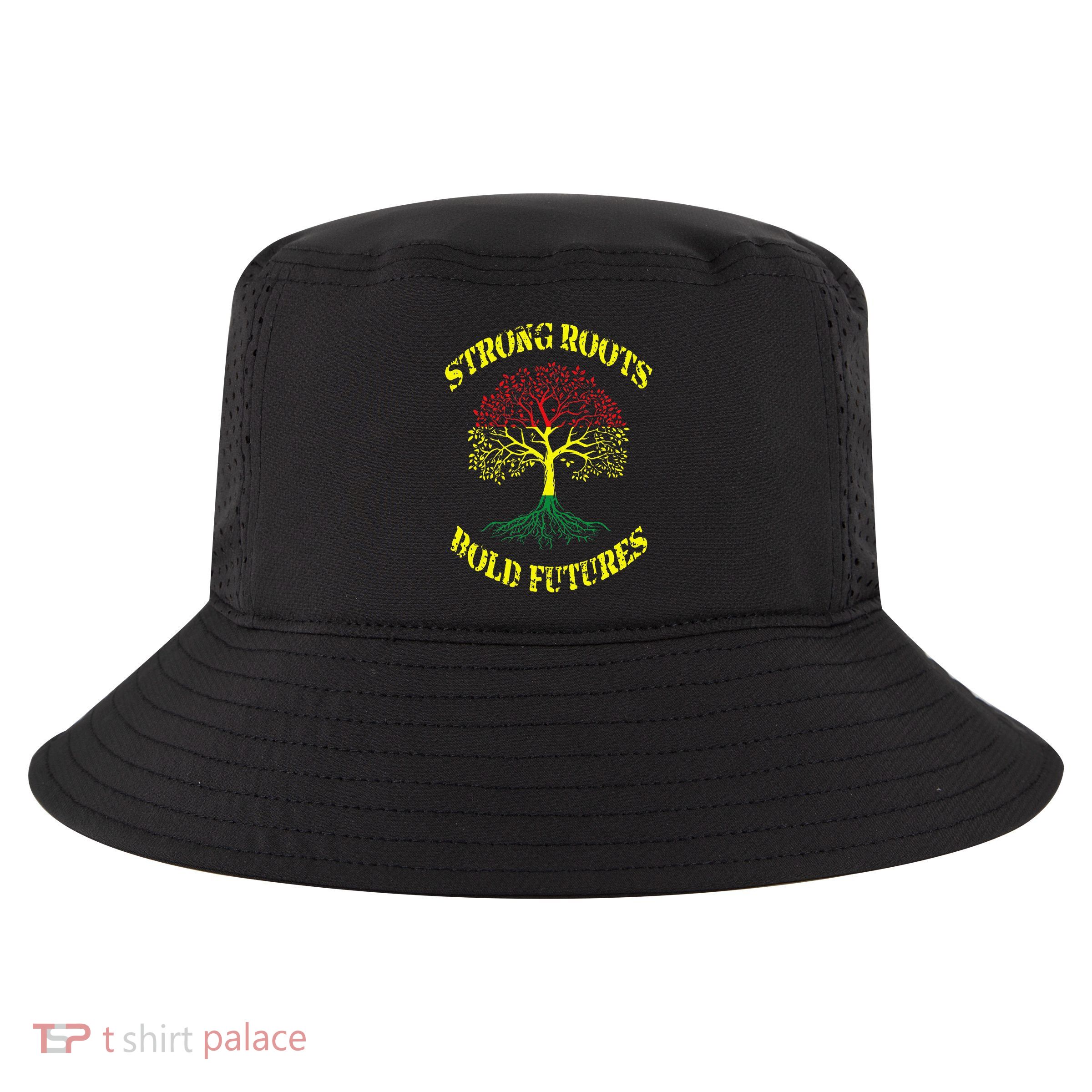 Strong Roots Bold Futures Black History Month Cool Comfort Performance Bucket Hat
