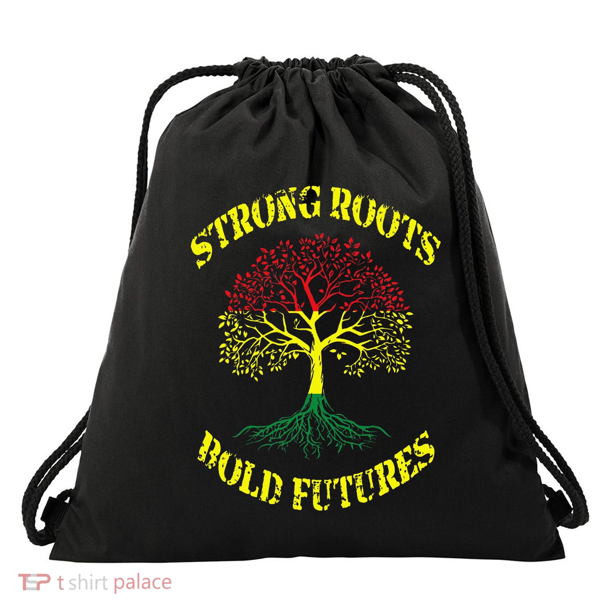 Strong Roots Bold Futures Black History Month Drawstring Bag