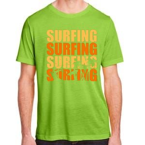 Surfing Retro Beach Adult ChromaSoft Performance T-Shirt