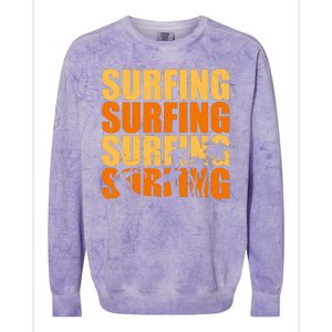 Surfing Retro Beach Colorblast Crewneck Sweatshirt