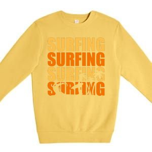 Surfing Retro Beach Premium Crewneck Sweatshirt