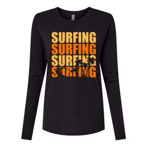 Surfing Retro Beach Womens Cotton Relaxed Long Sleeve T-Shirt