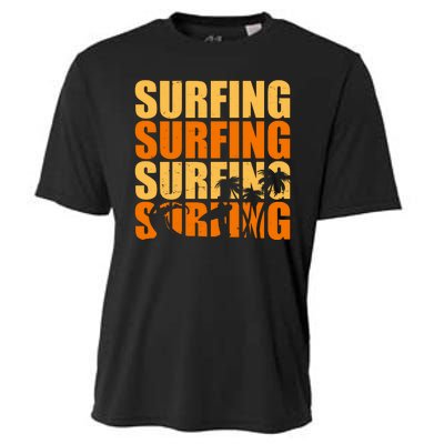 Surfing Retro Beach Cooling Performance Crew T-Shirt