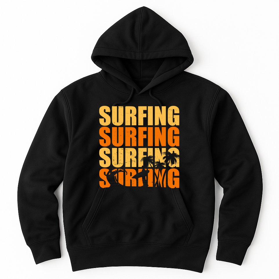 Surfing Retro Beach Hoodie