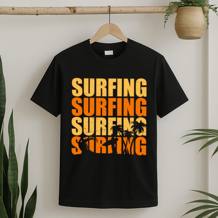 Surfing Retro Beach T-Shirt