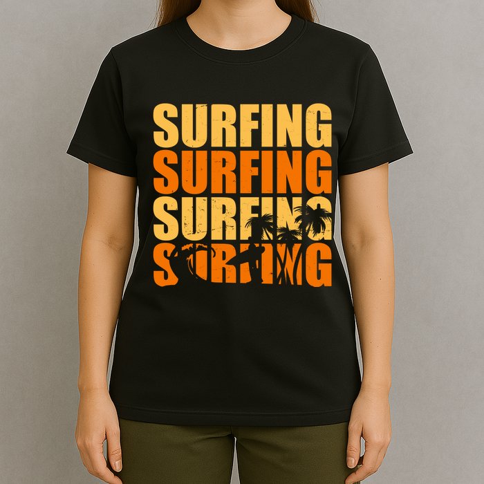 Surfing Retro Beach T-Shirt