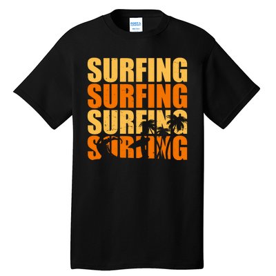 Surfing Retro Beach Tall T-Shirt