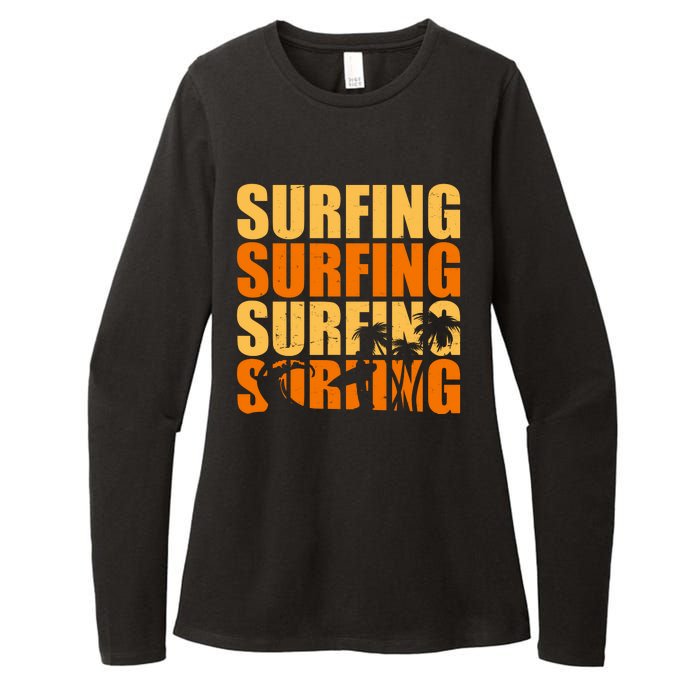 Surfing Retro Beach Womens CVC Long Sleeve Shirt