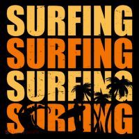 Surfing Retro Beach Flat Bill Trucker Hat