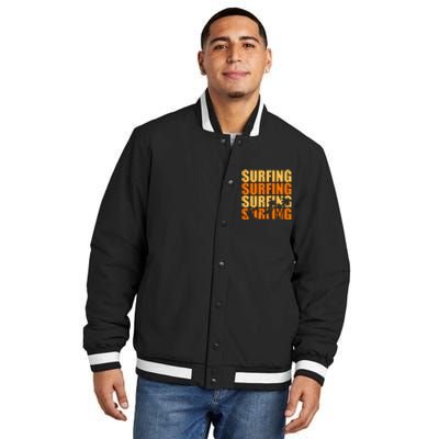 Surfing Retro Beach Insulated Varsity Jacket