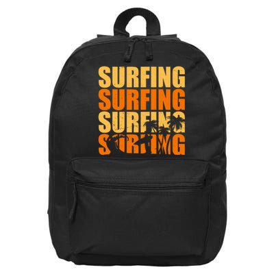 Surfing Retro Beach 16 in Basic Backpack