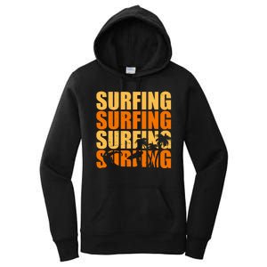 Surfing Retro Beach Women's Pullover Hoodie