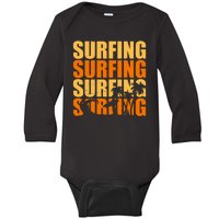 Surfing Retro Beach Baby Long Sleeve Bodysuit