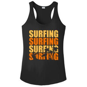 Surfing Retro Beach Ladies PosiCharge Competitor Racerback Tank