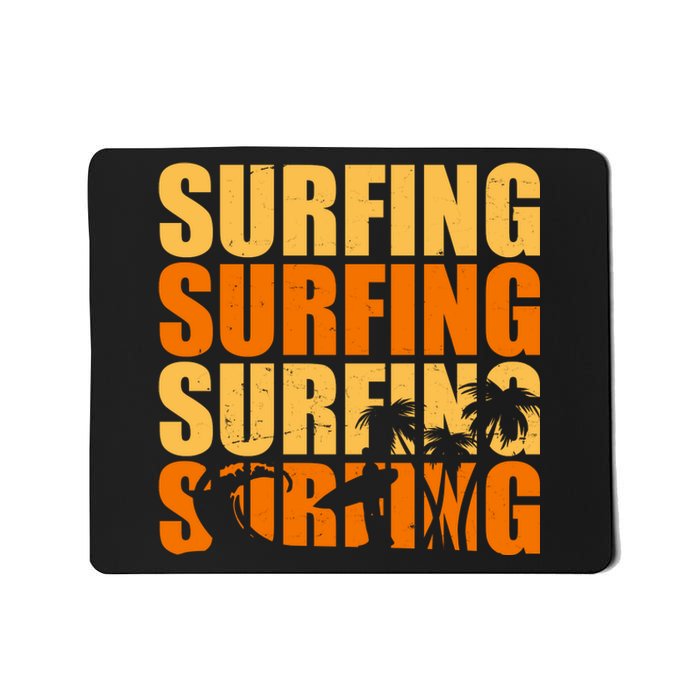 Surfing Retro Beach Mousepad