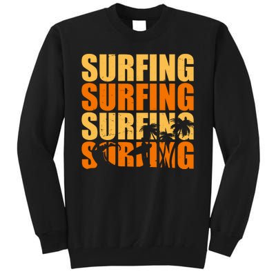 Surfing Retro Beach Tall Sweatshirt