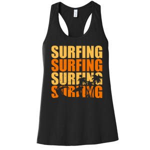 Surfing Retro Beach Women's Racerback Tank