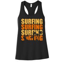 Surfing Retro Beach Women's Racerback Tank