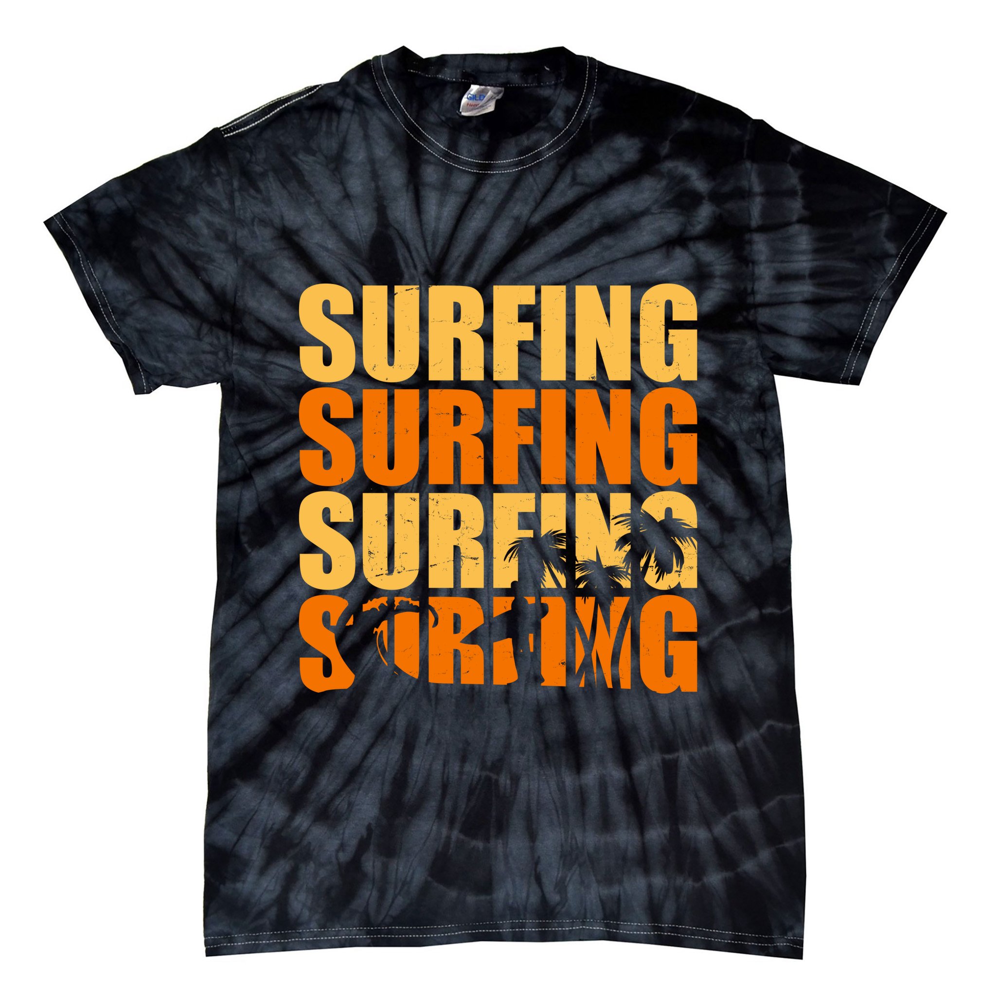Surfing Retro Beach Tie-Dye T-Shirt